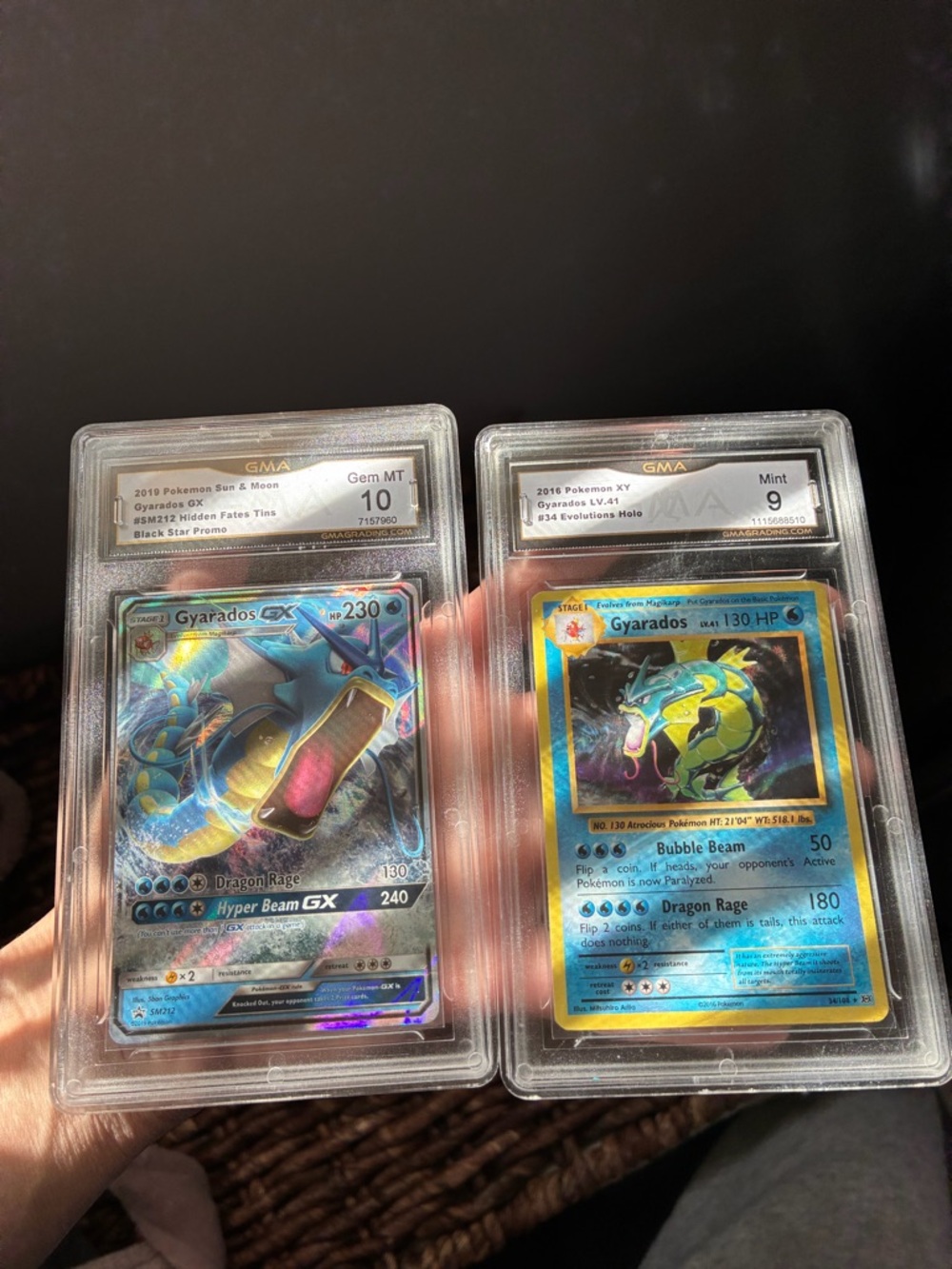 2 GMA Graded Gyarados Pokémon Cards